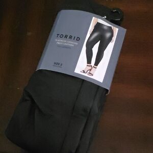 Torrid Black Faux Leather Full-Length Leggings